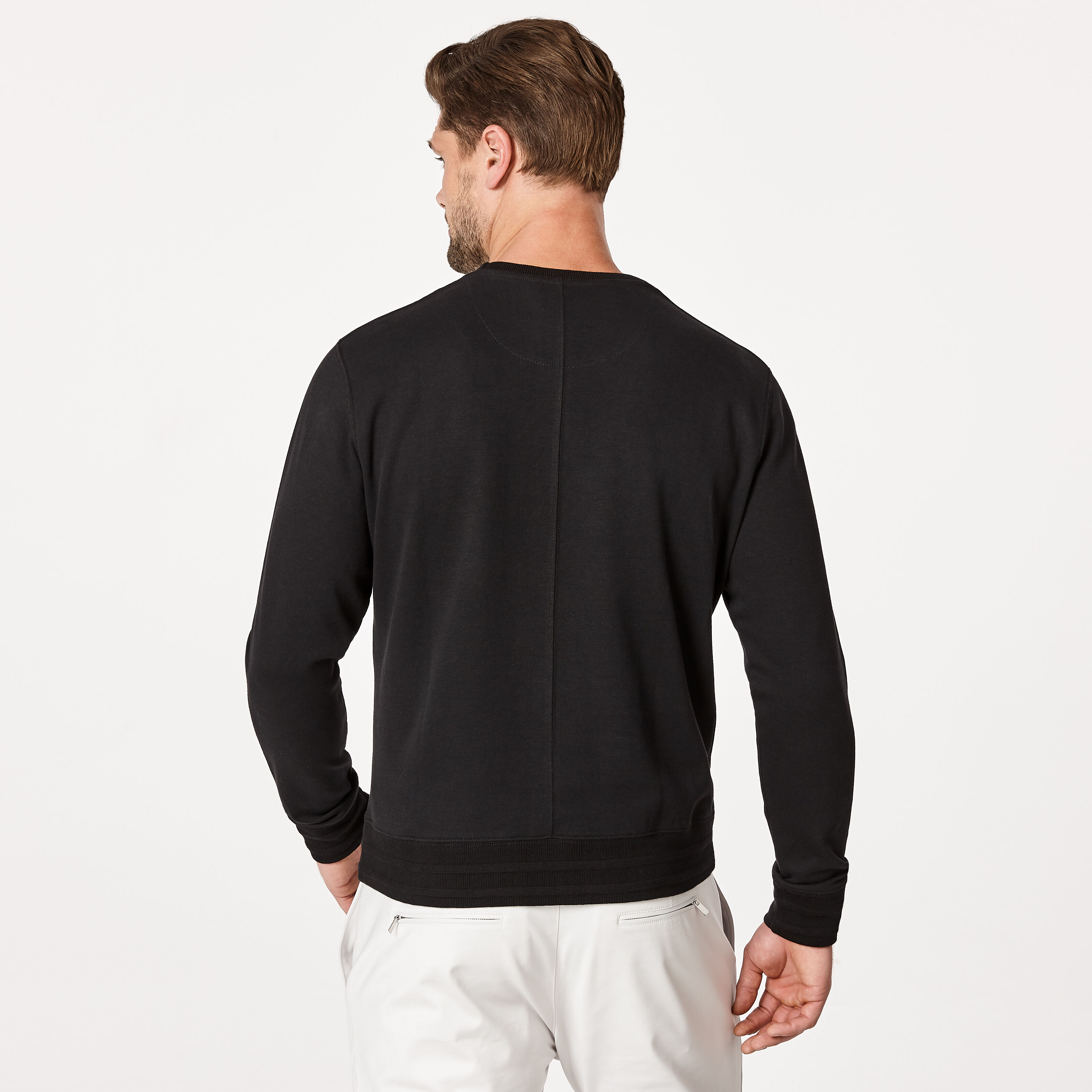 Plain black crew neck jumper hot sale